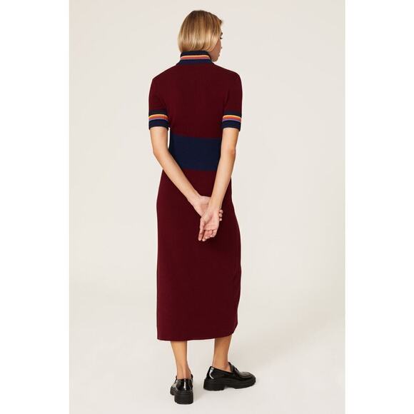 Marina Moscone Cycling Dress Wool Turtleneck Sweater Midi Size M Red - Picture 4 of 14